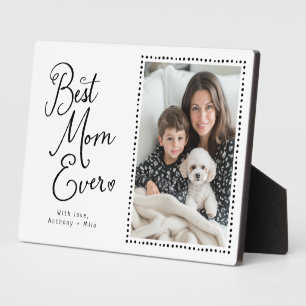 Best Mom Ever Whimsical Script 1 Photo  Plaque