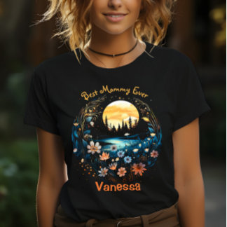 Best Mom Ever Whimsigoth Nature Fairy Wildflowers T-Shirt