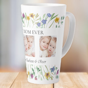 Best Mom Ever Wildflower Photo Latte Mug