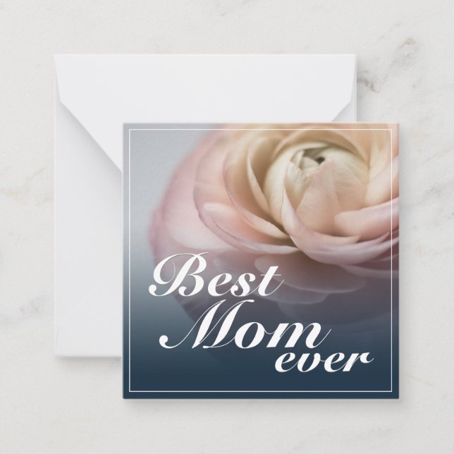 Best Mom Ever with Big Pink Rose Card (Front)