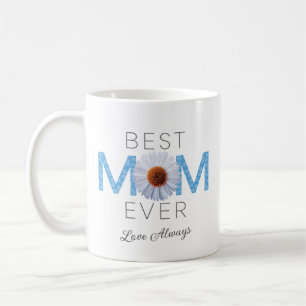 Best Mom Ever With Daisy Image Print (Blue V2) Coffee Mug