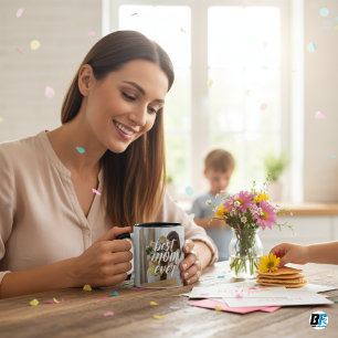 Best Mom Ever" with mom photo, Mother's Day Gift Mug