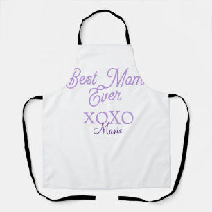best mom ever xoxo name purple stylish mothers day apron
