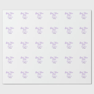 best mom ever xoxo name purple stylish mothers day wrapping paper