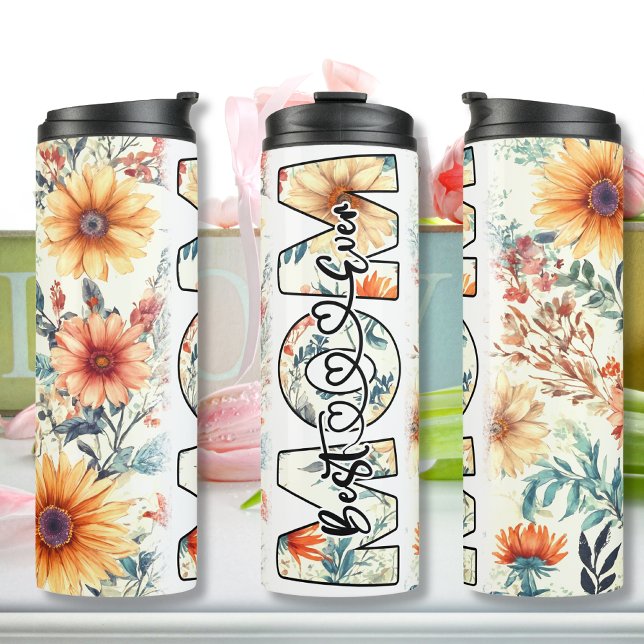 Best Mom Ever yellow flowers Thermal Tumbler (Best Mom Ever yellow flowers Thermal Tumbler)