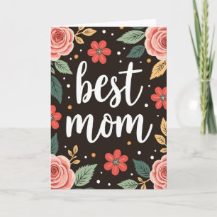 Best Mom Faux Gold Sparkle Card