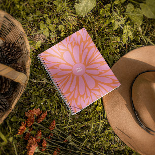 Best mom floral burst pastel orange pink notebook
