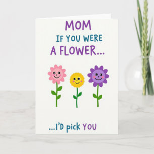 Best Mom Flower Pick Card