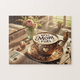 Best Mom Fuel Cozy Coffee Moment Jigsaw Puzzle