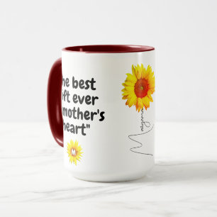 Best Mom Gift (Quote, monogram & Name) Sunflower Mug