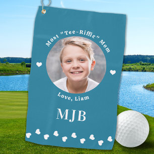 Best MOM Golfer Custom Photo Personalized Monogram Golf Towel