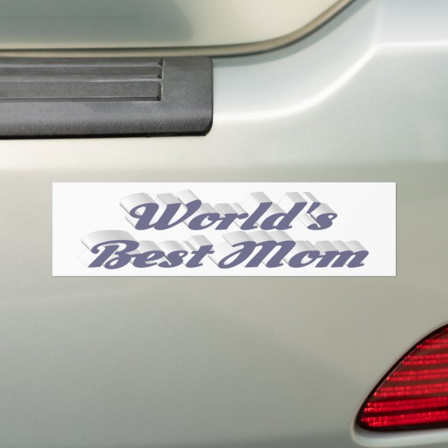 Best Mom grey text Bumper Sticker (On Car)