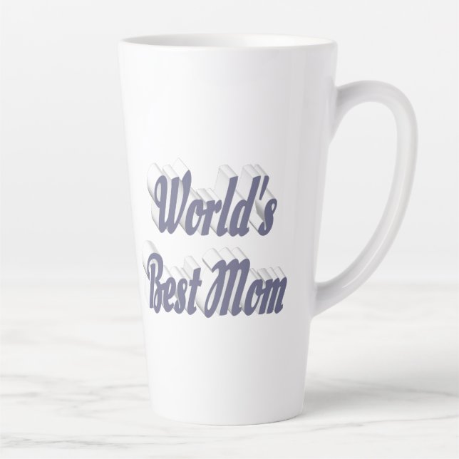 Best Mom grey text Latte Mug (Right)