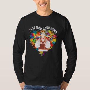 Best Mom Hand Down Hippie Girl Love Peace Happy Mo T-Shirt