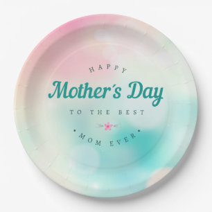Best Mom Happy Mother's Day Paper Plate