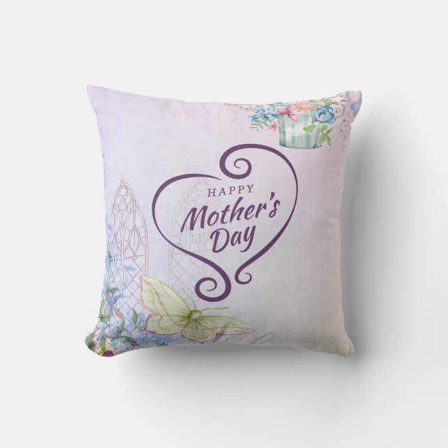 Best Mom Happy Mother's Day | Throw Pillow (Front)
