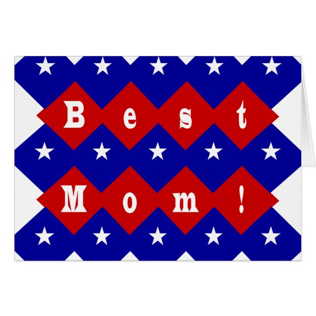 Best Mom in Patriotic Diamond Shape (Front Horizontal)