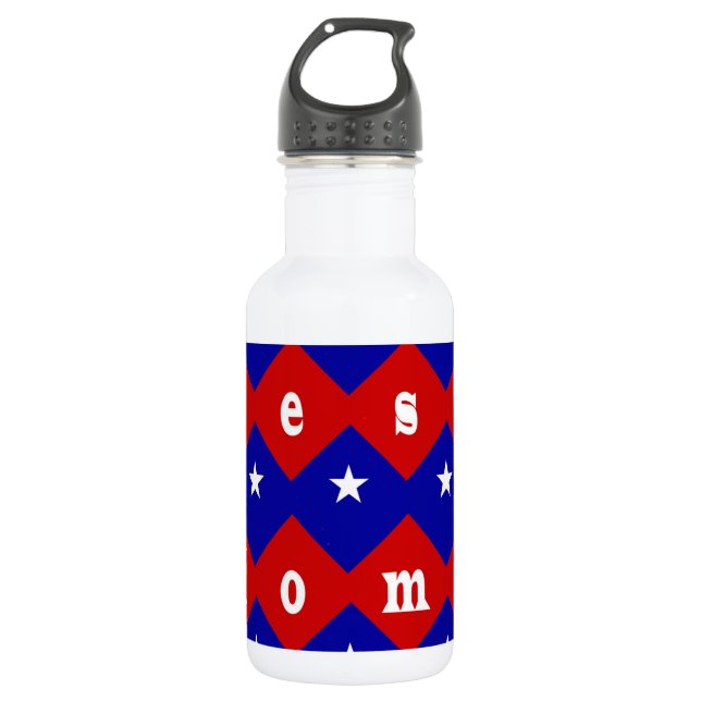 Best Mom in Patriotic Diamond Shape 532 Ml Water Bottle (Front)