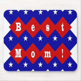Best Mom in Patriotic Diamond Shape Mouse Pad