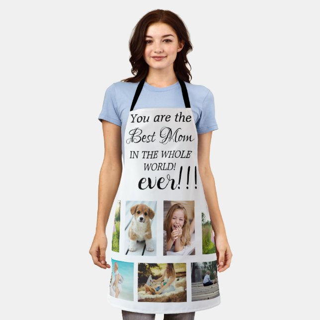 Best Mom In The Whole World Photo Collage Apron (Worn)
