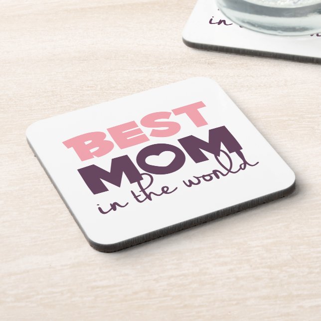 Best Mom in the World Mother's Day | Coaster (Left Side)