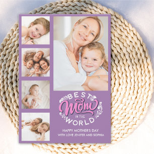 Best Mom In the World Scrip 5 Photos Mom Thank You Card