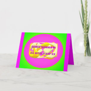 Best Mom in the world very colourful design text   Card