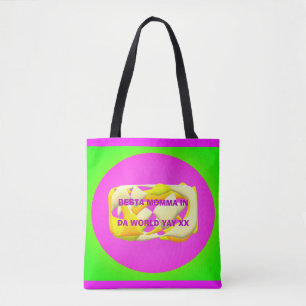 Best Mom in the world very colourful design text   Tote Bag