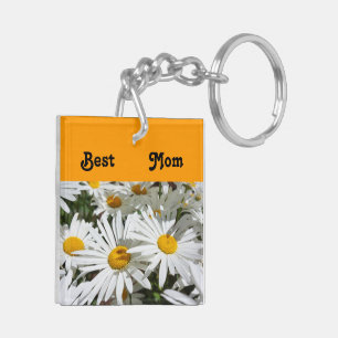 Best Mom keychains stocking stuffers Daisy Flowers