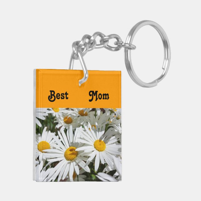 Best Mom keychains stocking stuffers Daisy Flowers (Back Left)