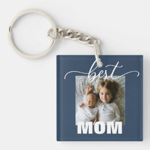 Best MOM Kids Photo Mother's Day Keychain