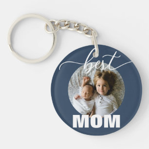 Best MOM Kids Photo Mother's Day Keychain