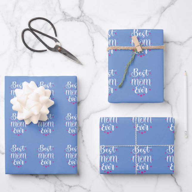 Best Mom, Little Stars Wrapping Paper (Front)