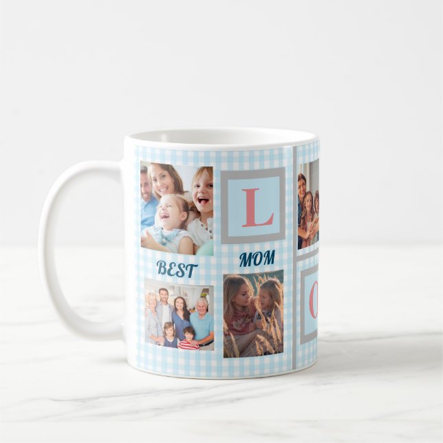 Best Mom LOVE Custom Photo Coffee  Mug (Left)