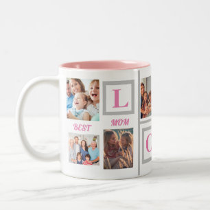 Best Mom LOVE Custom Photo Coffee  Two-Tone Coffee Mug
