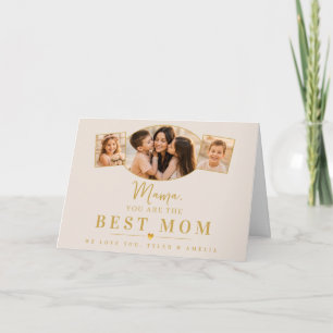 Best Mom Mama Mother’s Day Kids Photo Holiday Card
