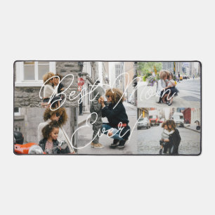 Best Mom Modern Five Photo Collage Custom Desk Mat