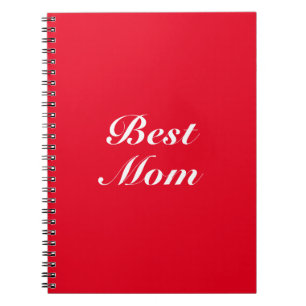 Best Mom, Mother, Mother's day, red white Notebook