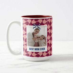 Best Mom Mother's Day Birthday Gift Custom Photo Two-Tone Coffee Mug