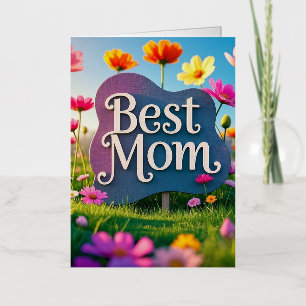 Best Mom Mother's Day Flower Garden Foil Greeting Card