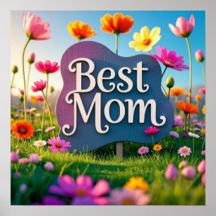 Best Mom Mother's Day Flower Garden  Poster