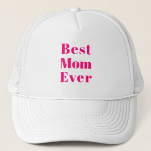 Best Mom, Mother's Day, Mother fuchsia pink white Trucker Hat