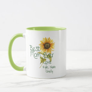 Best Mom #mothersday Personalized Sunflower Gift  Mug