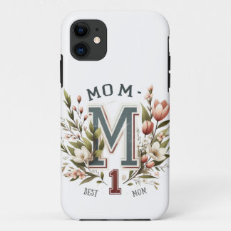 Best Mom Number 1 – Vintage Floral Lettering Desig iPhone 11 Case