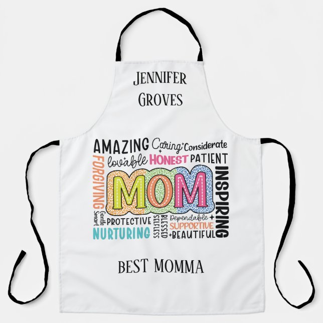 Best Mom Nurturing Inspiring Personalized Apron (Front)