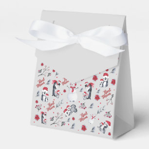 Best Mom Penguin Christmas pattern Favor Box