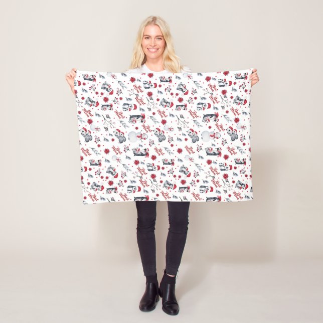Best Mom Penguin Christmas pattern Fleece Blanket (In Situ)