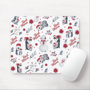 Best Mom Penguin Christmas pattern Mouse Pad