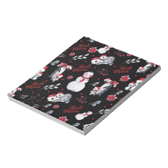 Best Mom Penguin Christmas pattern Notepad (Rotated)