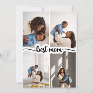 Best Mom Personalized 4 Photo Collage Card
